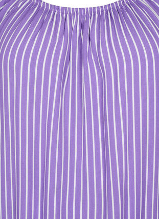 Gladka wiskozowa bluzka z krótkim rekawem, Deep L./White Stripe, Packshot image number 2