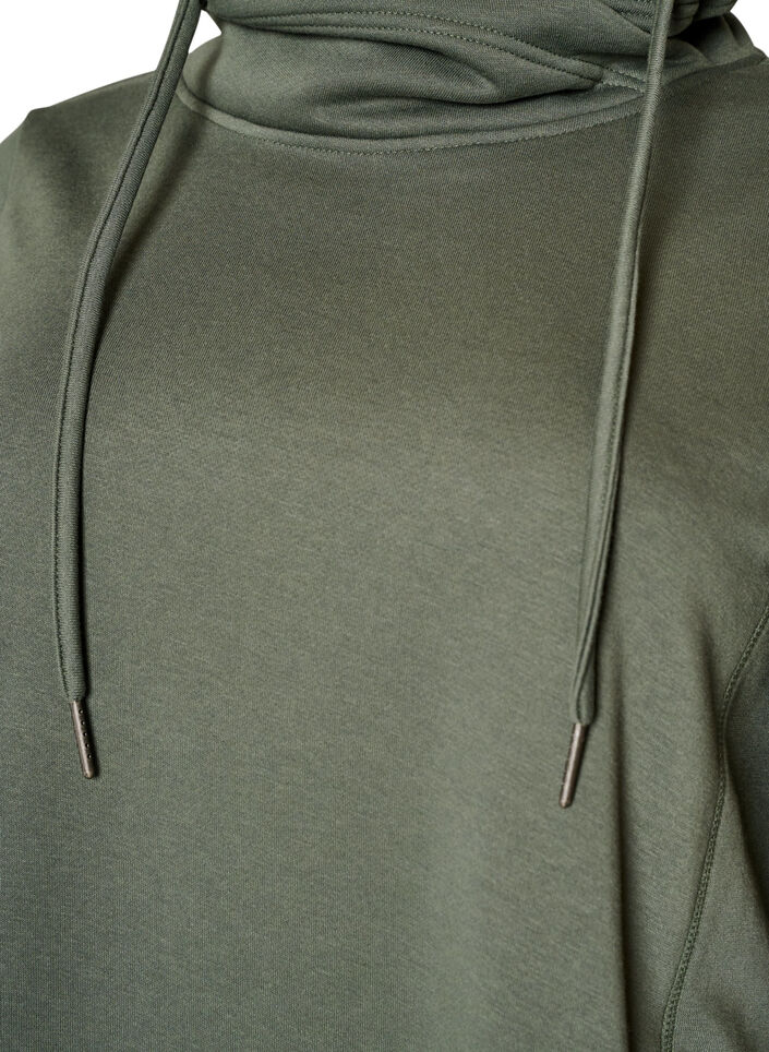 Bluza z wysokim kolnierzem i kieszeniami, Zielony, Packshot image number 2