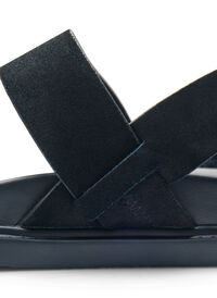 Szerokie sandaly zamszowe, Black, Model