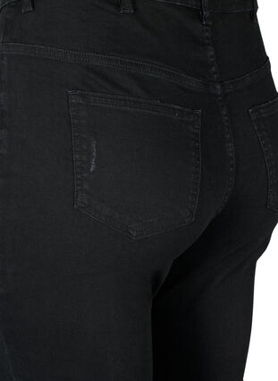 Obcisle jeansy z rozdarciami, Black, Packshot image number 3
