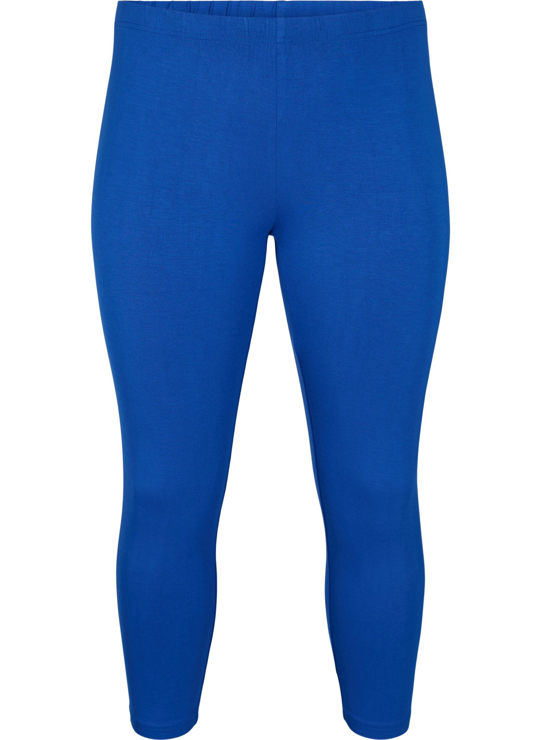 Zizzi3/4-length wiskozowe legginsy w stylu basic, Niebieskie, Packshot image number 0