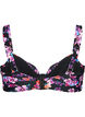 Wzorzysty biustonosz bikini z fiszbinami, Fioletowy, Packshot image number 1