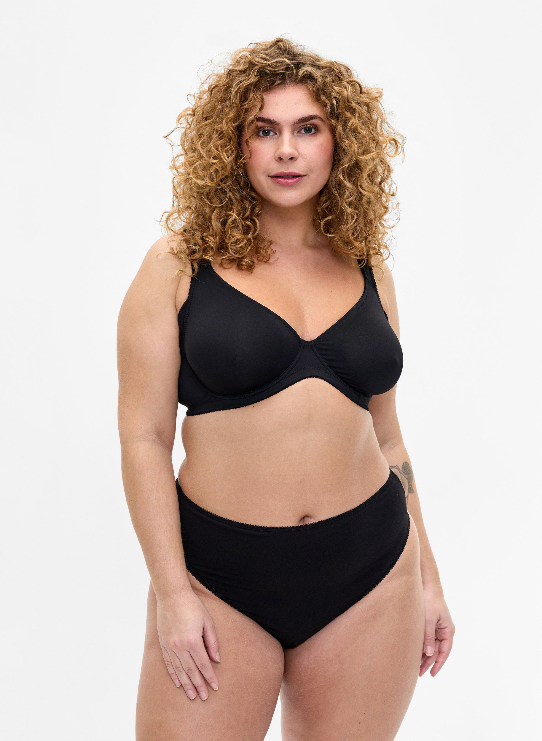  Bawelniane stringi 7-pack typu G, Czarne, Model