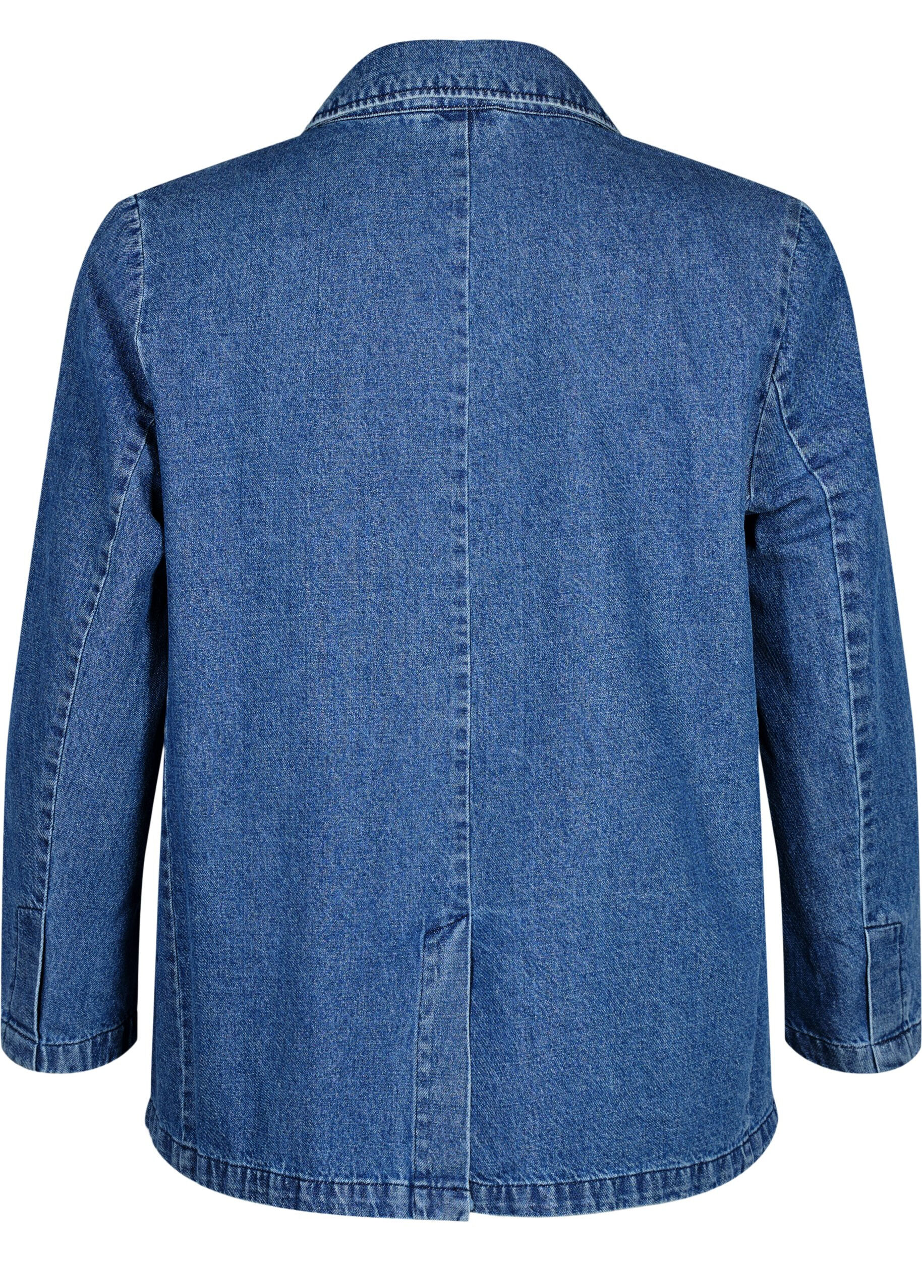 Zizzi Denimowa marynarka z kieszeniami, Blue Denim, Packshot image number 1