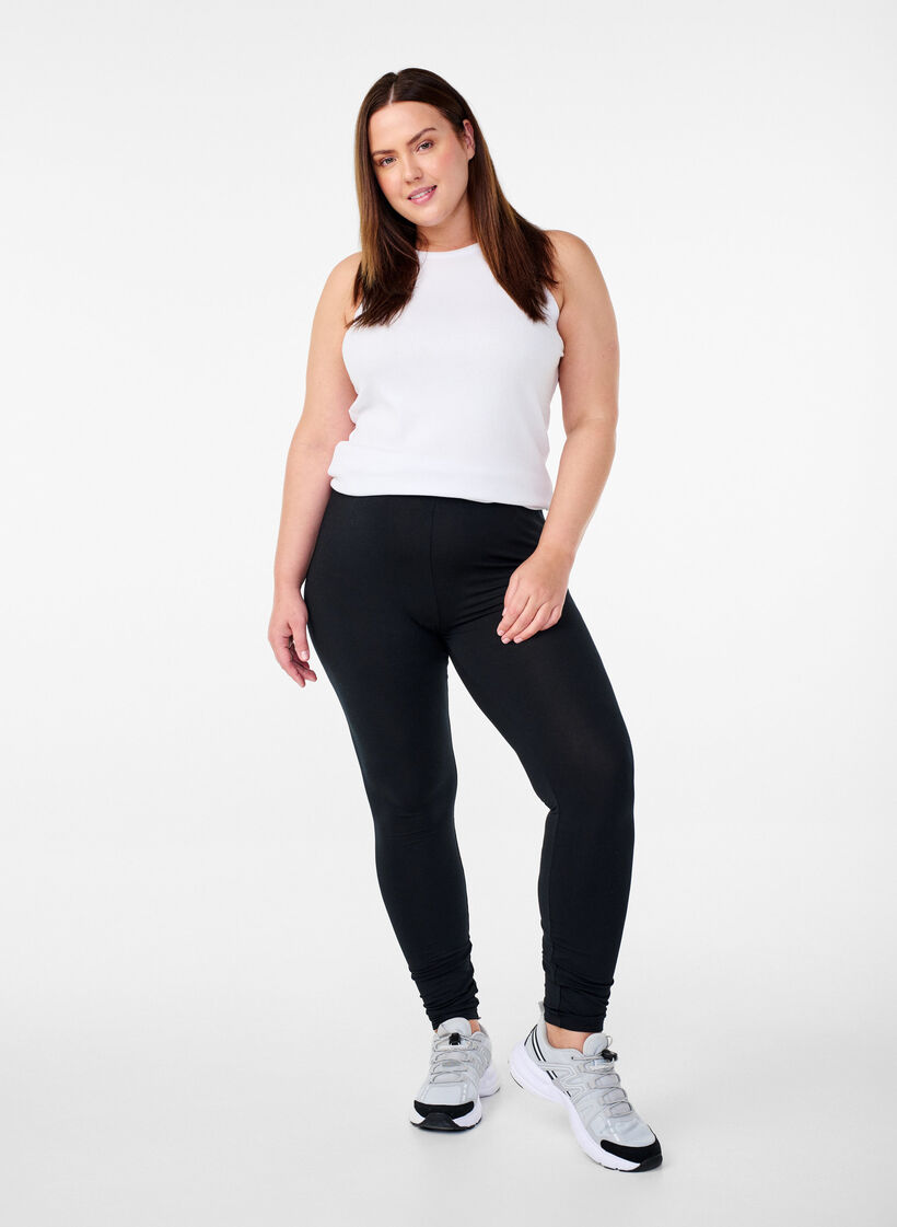 Przedluzone legginsy Basic, Czarne, Model image number 1