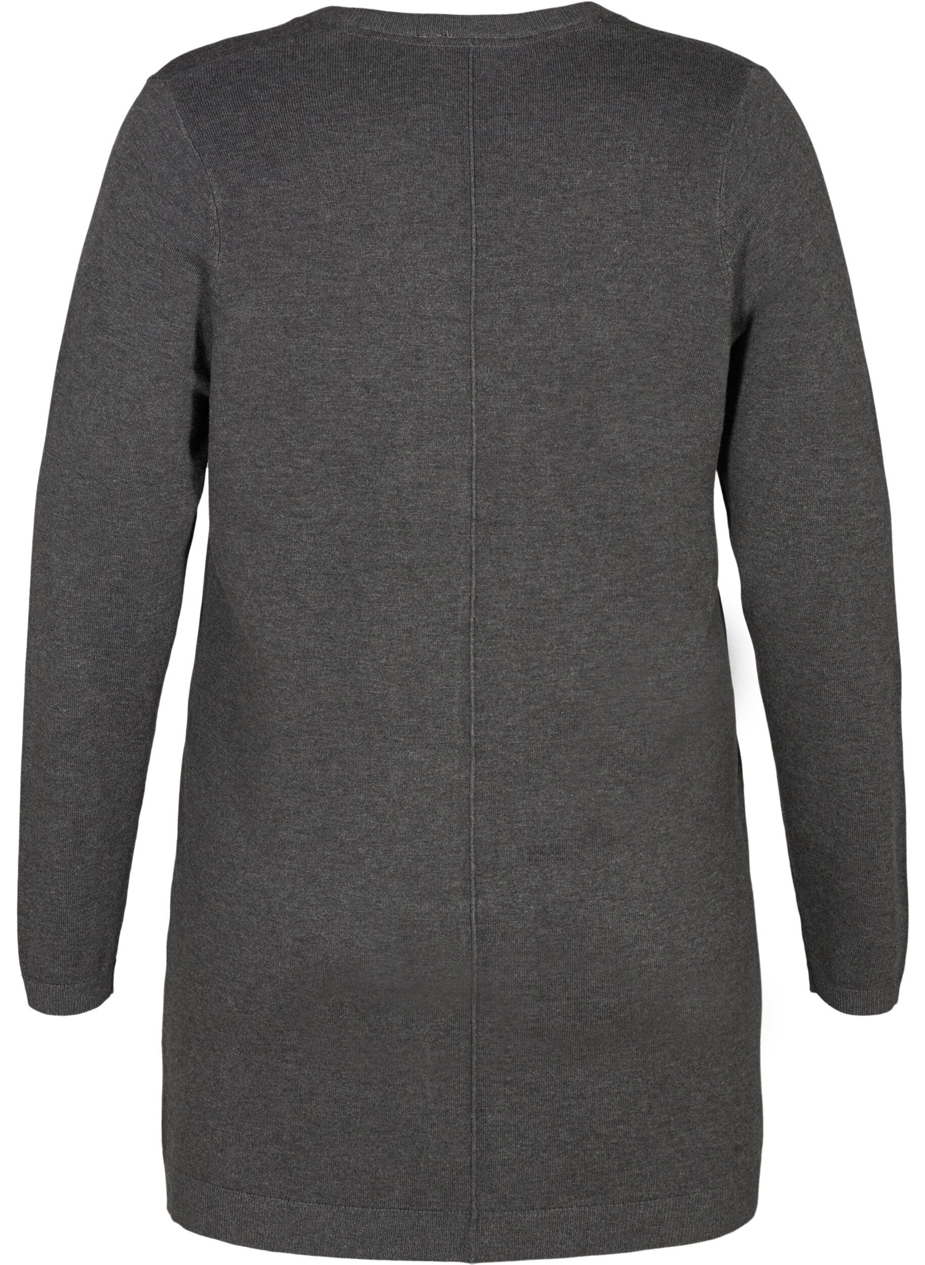 ZizziDlugi, dzianinowy kardigan z mieszanki wiskozy, Ciemnoszary, Packshot image number 1