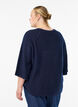 Prazkowany sweter z rekawami 3/4, Niebieskie, Model image number 2