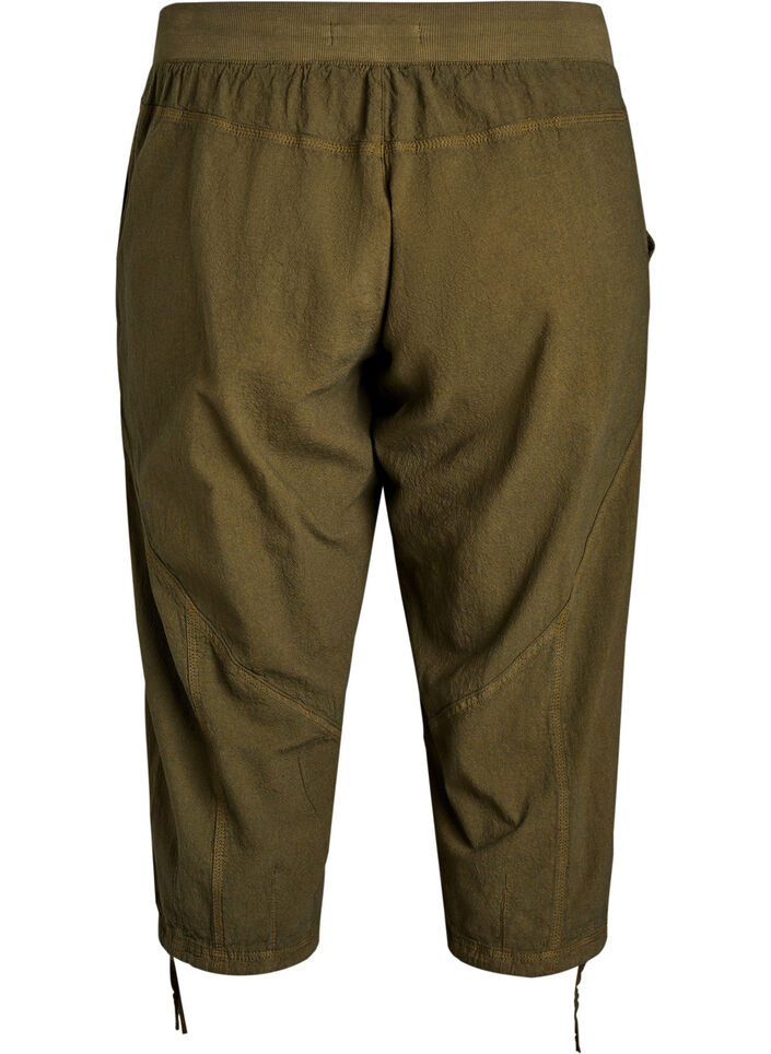 Bawelniane spodnie capri, Zielony, Packshot image number 1