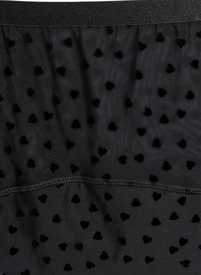 Figi damskie typu hipster z siateczki, w serduszka, Czarne, Packshot image number 2