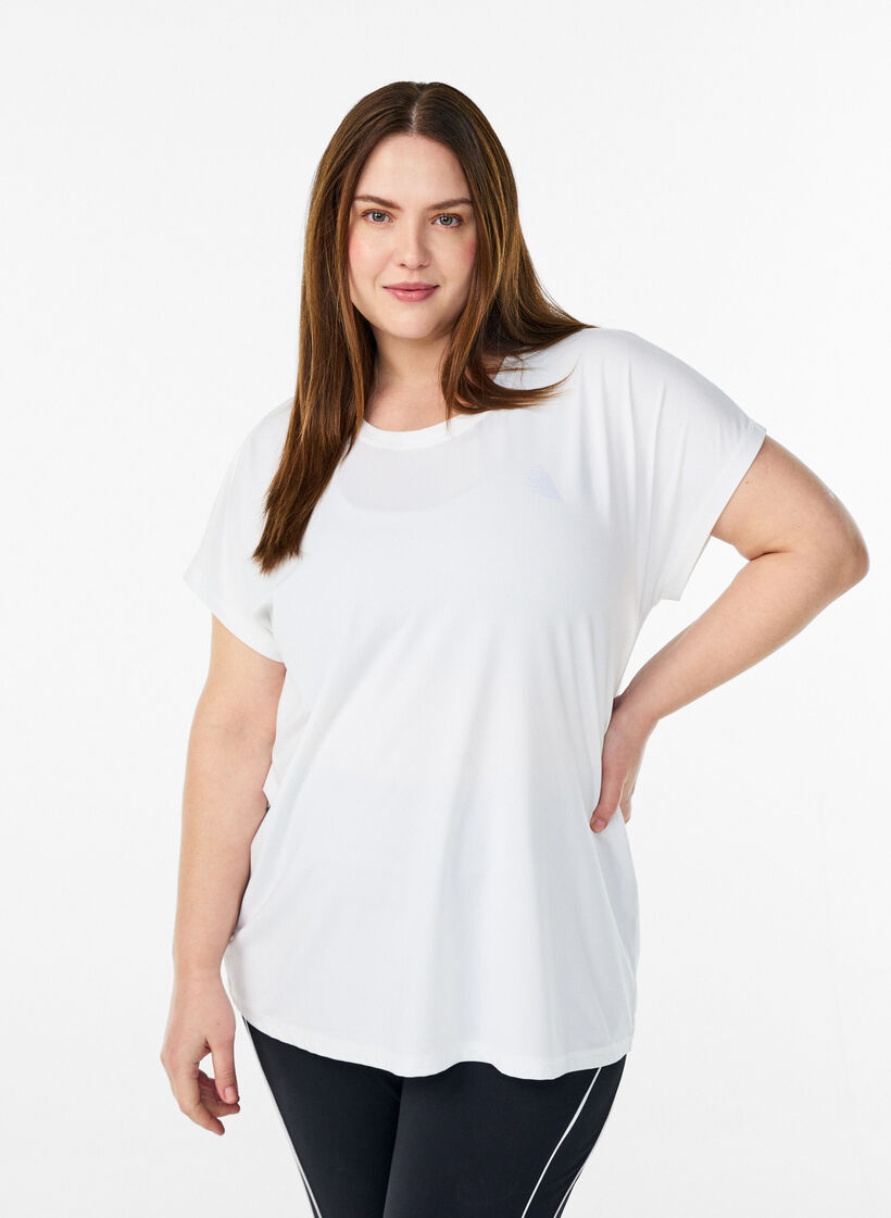 Koszulka treningowa w jednolitym kolorze, Biały, Model image number 0