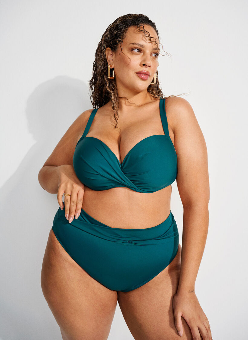 Figi damskie bikini z kokardka, Zielony, Image
