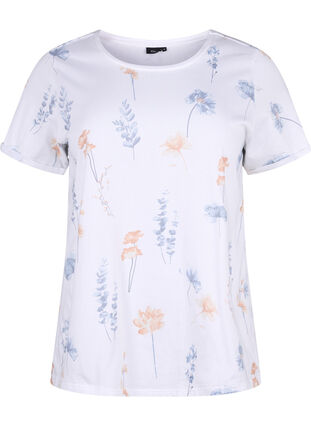 T-shirt z organicznej bawelny z nadrukiem w kwiaty, Bright W. AOP Flower, Packshot image number 0