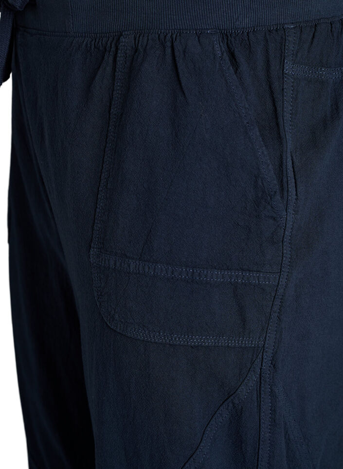 Bawelniane spodnie capri, Niebieskie, Packshot image number 2
