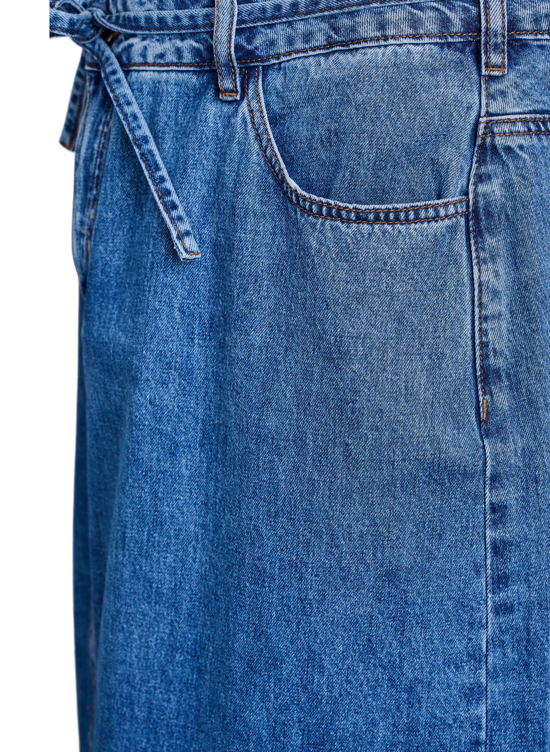 Zizzi Dzinsowa sp&oacute;dnica maxi z wiazanym paskiem, Blue Denim, Packshot image number 3