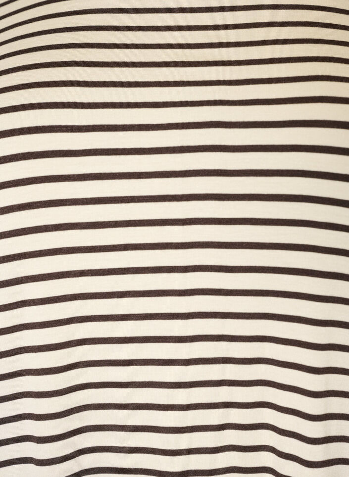 Koszulka z TENCEL&trade; Lyocell i paskami, Brązowy, Packshot image number 2
