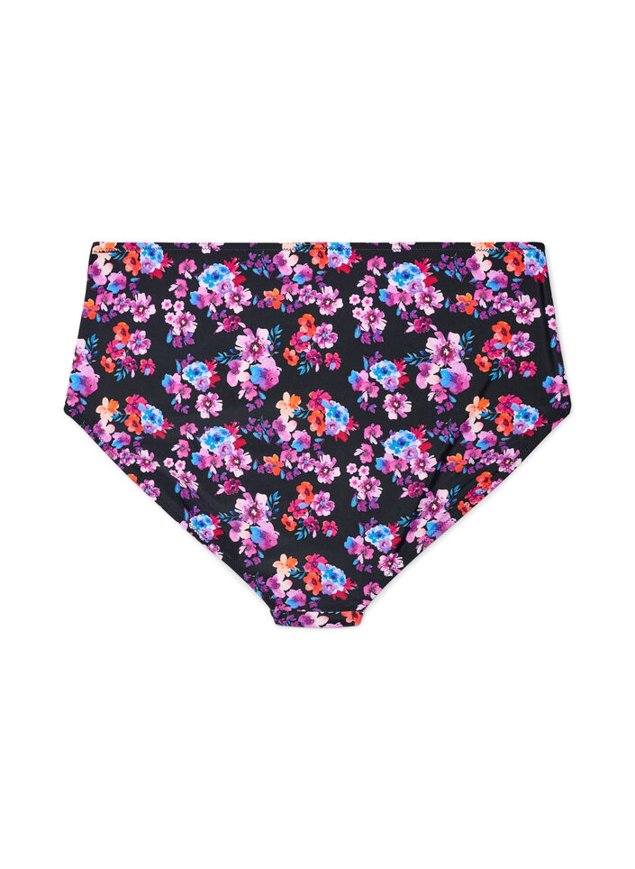 Wzorzyste doly bikini z wysokim stanem, Fioletowy, Packshot image number 1