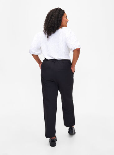 Proste spodnie z kieszeniami, Black, Model image number 1