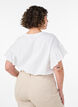 T-shirt z bawelny organicznej z bufiastymi rekawami, Biały, Model image number 2