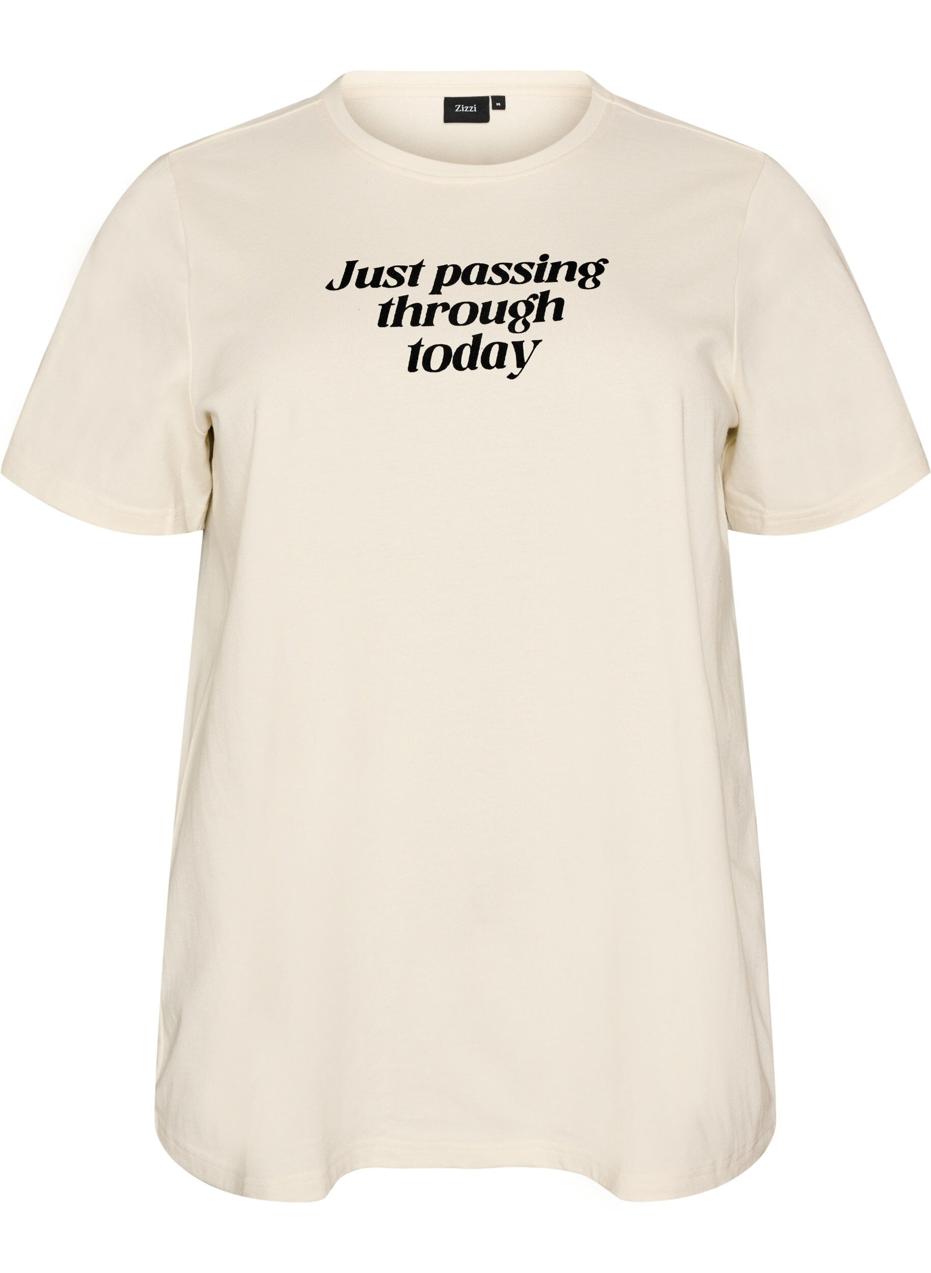 ZizziBawelniany T-shirt z napisem, Biały, Packshot image number 0
