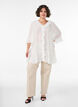 Tunika z falbankami i rekawami 3/4, Biały, Model image number 1