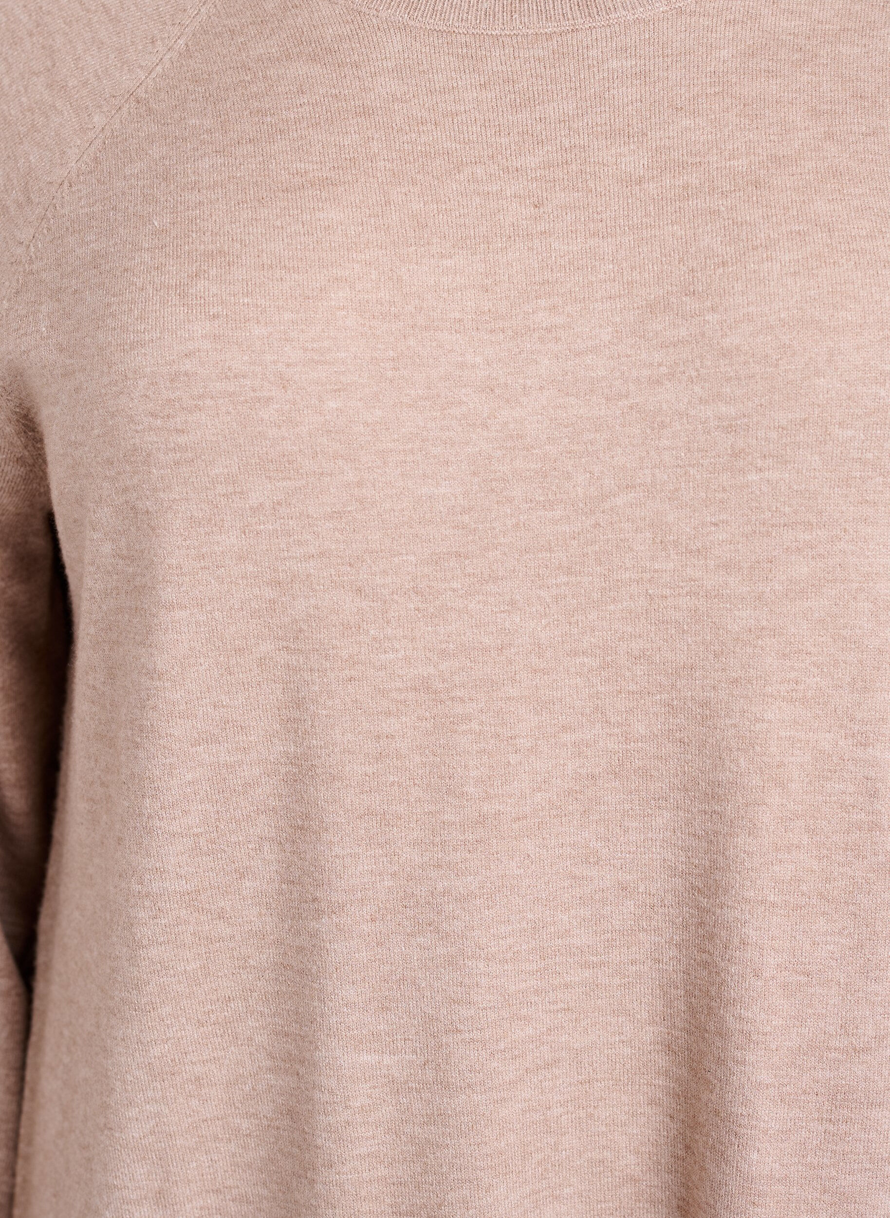 Zizzi Kr&oacute;tka dzianinowa sukienka z rekawami raglan, Beżowy, Packshot image number 2