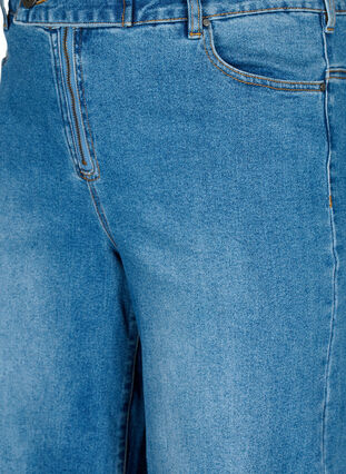 Krótkie jeansy z rozkloszowanymi nogawkami, Blue denim, Packshot image number 2