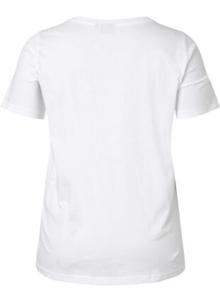 Bawelniana koszulka z okraglym dekoltem i nadrukiem, Bright White W. Love, Packshot image number 1