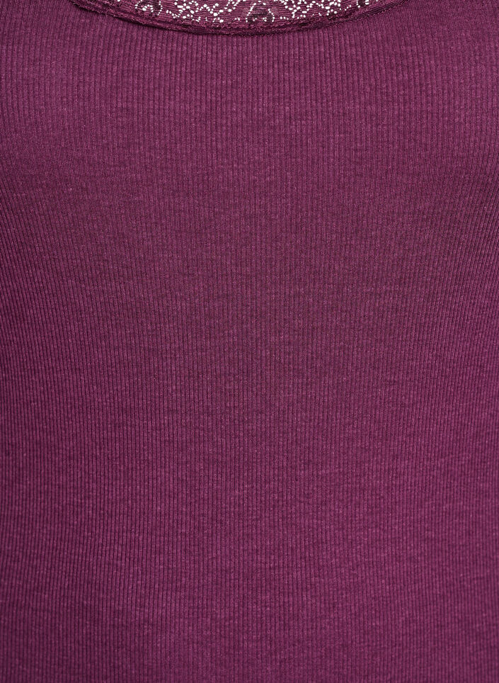 Top z koronkowym wykonczeniem, Ciemnobordowy, Packshot image number 2