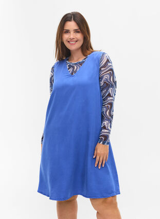 Sukienka Spencer z dekoltem w szpic, Dazzling Blue, Model image number 0