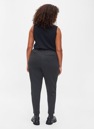 Spodnie nad kostke z kieszeniami, Dark Grey Melange, Model image number 1
