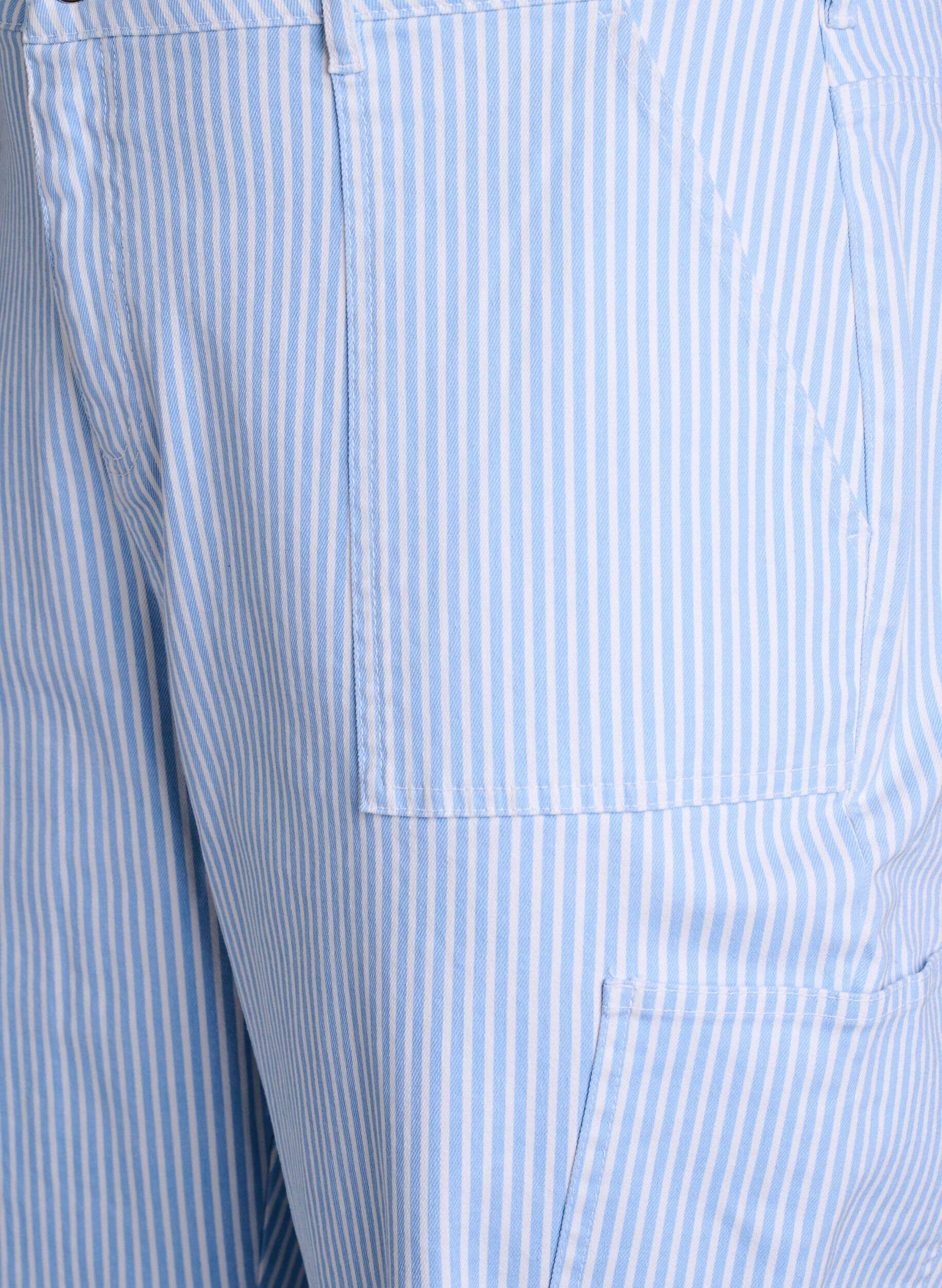 Zizzi  Jeansy cargo z wysokim stanem w paski, Niebieskie, Packshot image number 2