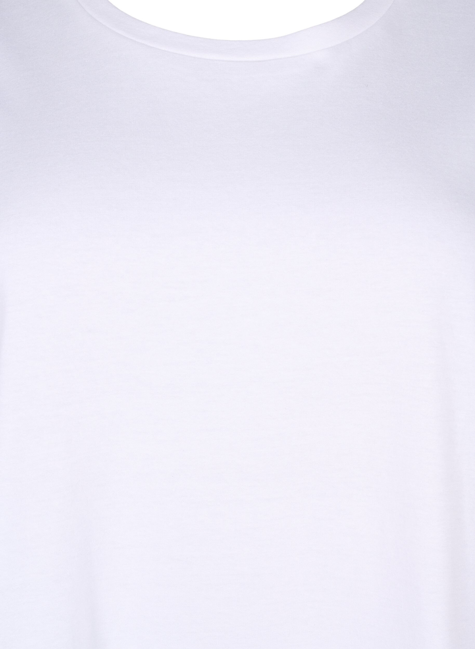 Zizzi  Bluzka z bawelny organicznej z rekawami z haftem angielskim, Bright White, Packshot image number 2