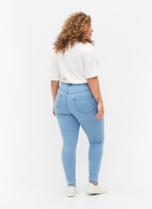 Super waskie jeansy Amy z wysokim stanem, Ex Lt Blue, Model image number 1