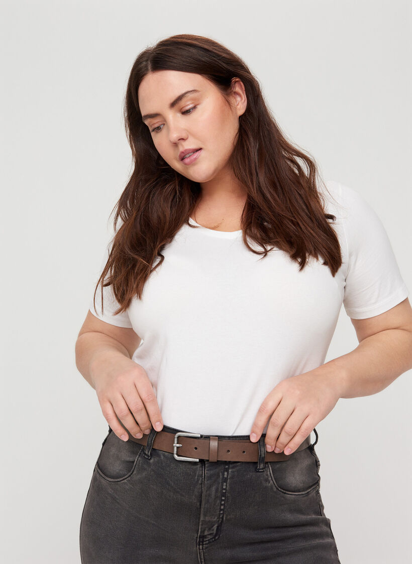 Brazowy pasek ze skóry syntetycznej, Bracken, Model image number 1