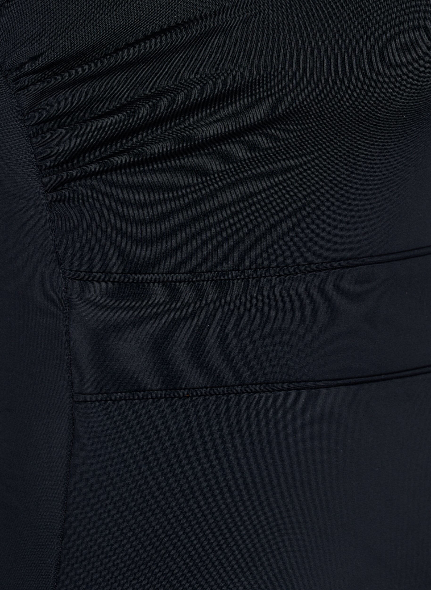 Zizzi Swimsuit with V-neck and mesh, Black, Packshot image number 3