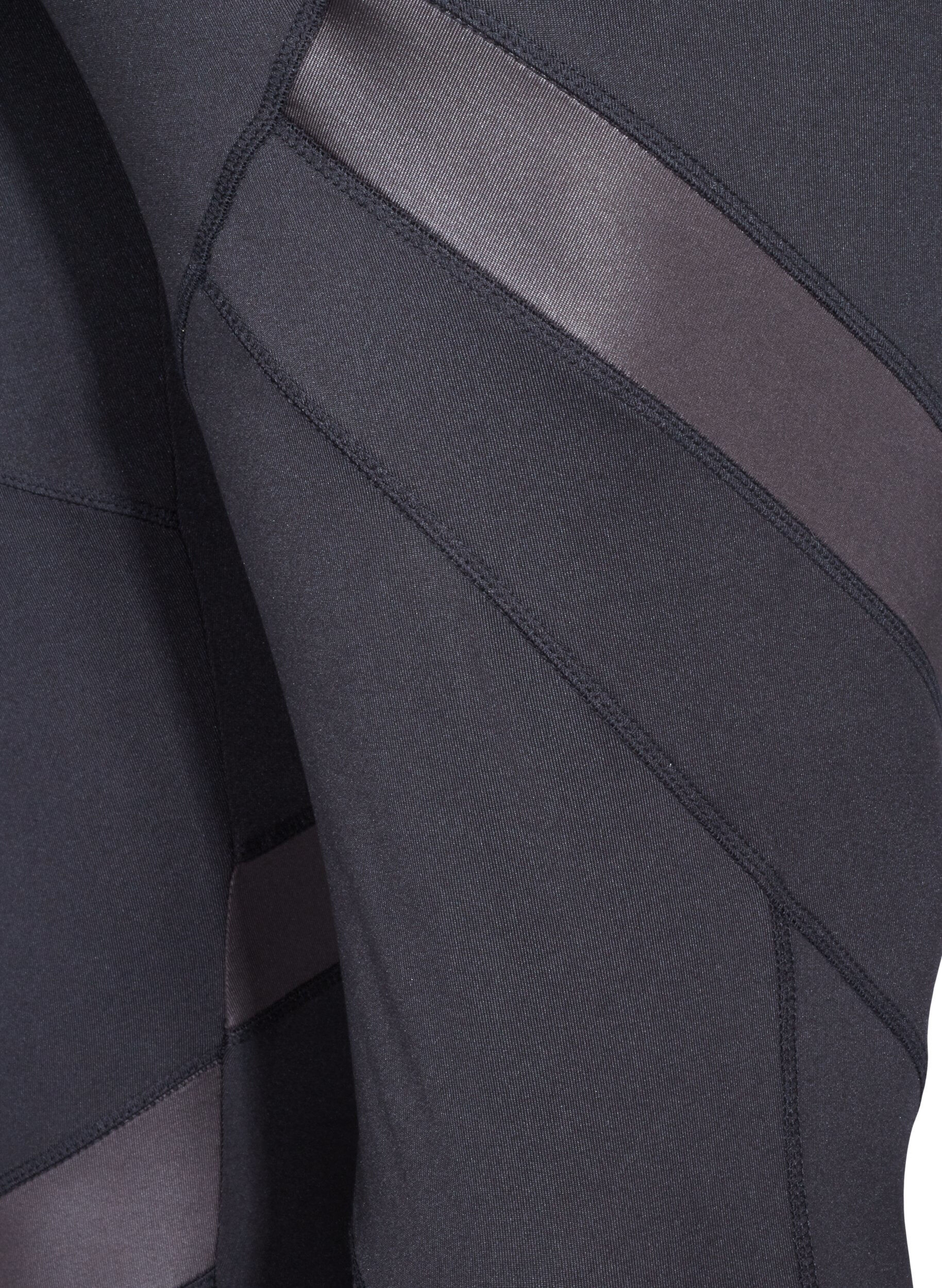 Zizzi Cropped sports leggings with mesh, Black, Packshot image number 3