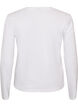 Basicowy T-shirt z dlugim rekawem i okraglym dekoltem, Biały, Packshot image number 1
