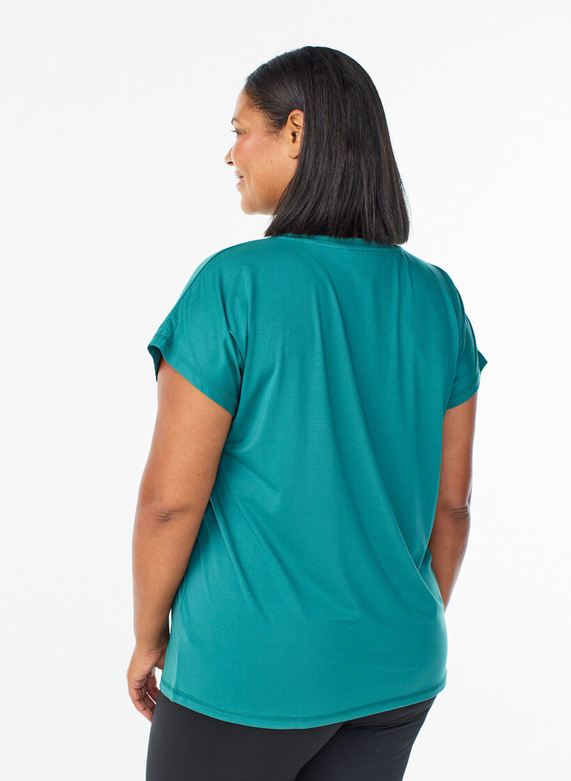 Koszulka treningowa w jednolitym kolorze, Niebieskie, Model image number 2