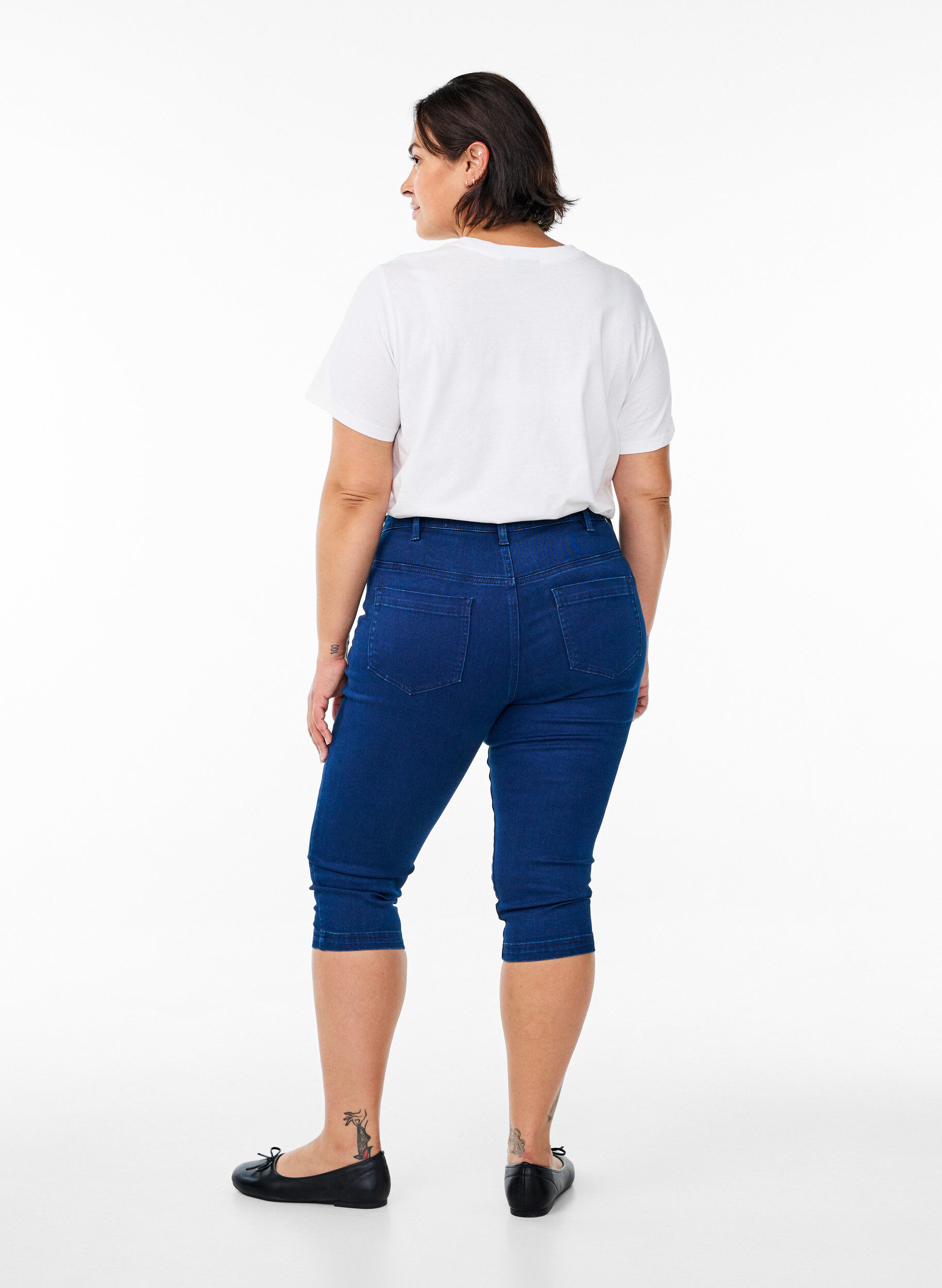 ZizziJeansy Capri Amy z wysokim stanem o bardzo waskim kroju, Niebieskie, Model image number 1
