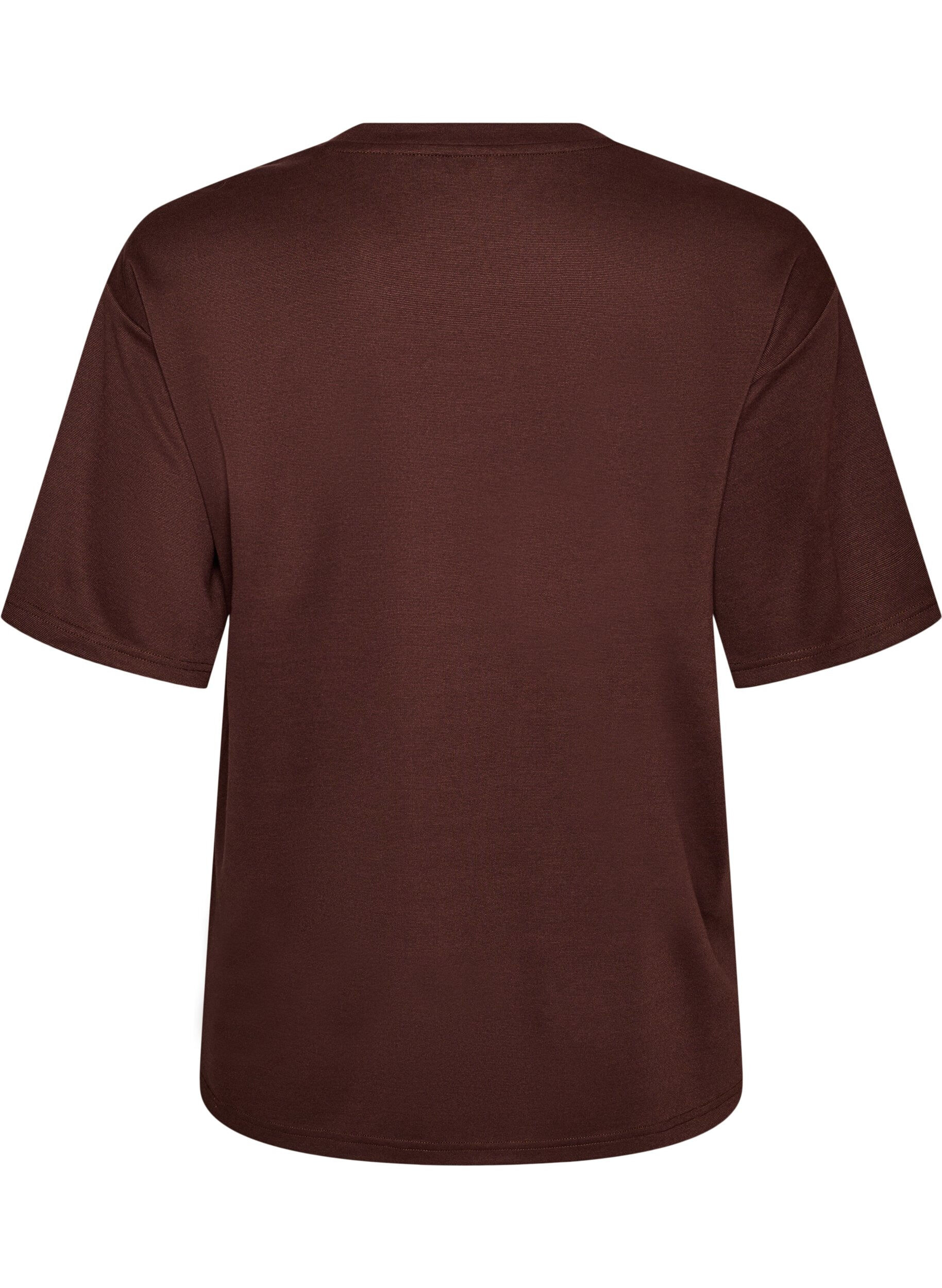 ZizziT-shirt z dzetami i okraglym dekoltem, Brązowy, Packshot image number 1
