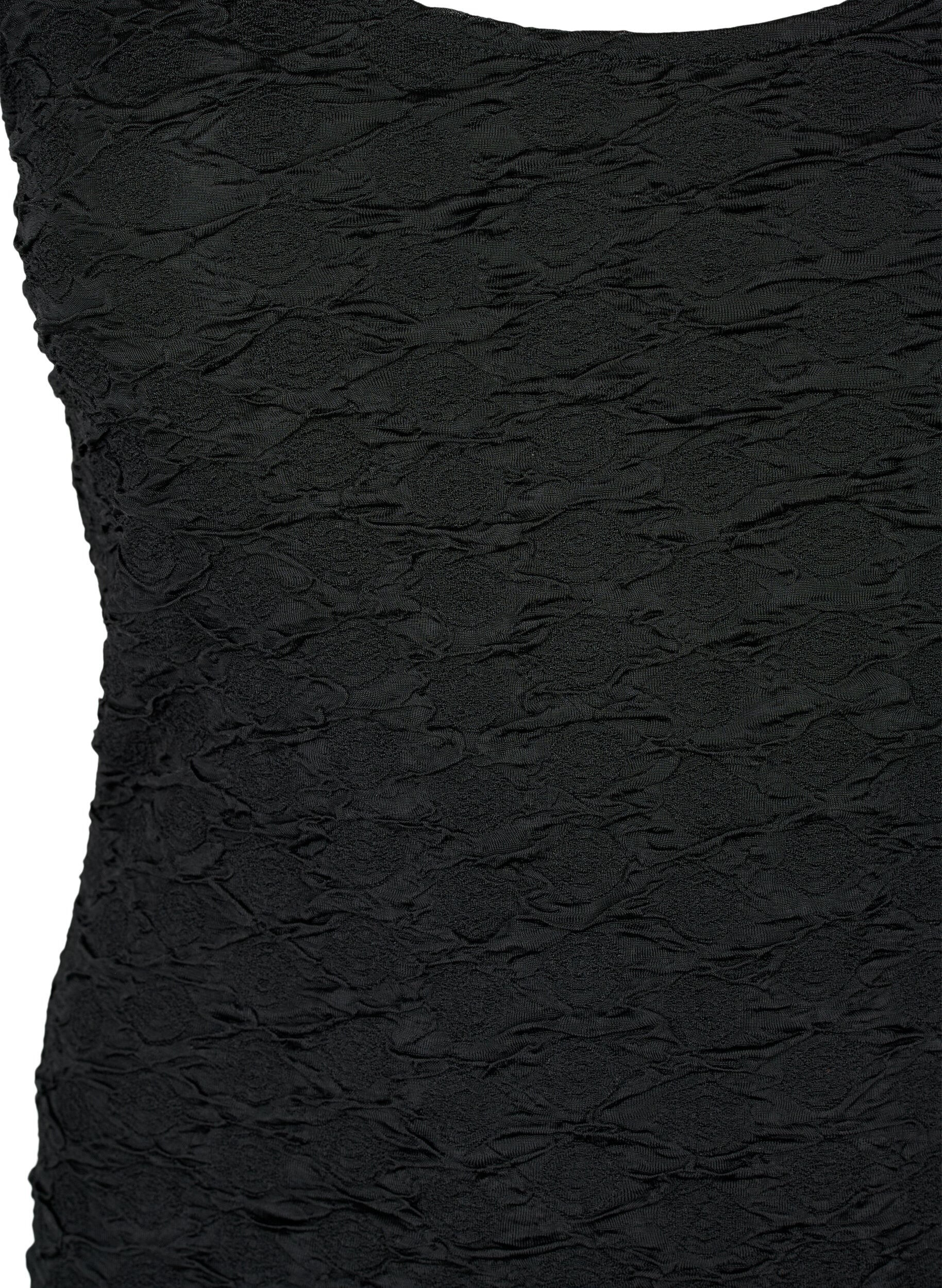 Zizzi Bodystocking bez rekaw&oacute;w o fakturze strukturalnej, Black, Packshot image number 2