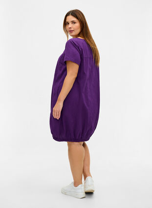 Bawelniana sukienka z krótkim rekawem, Violet Indigo, Model image number 1