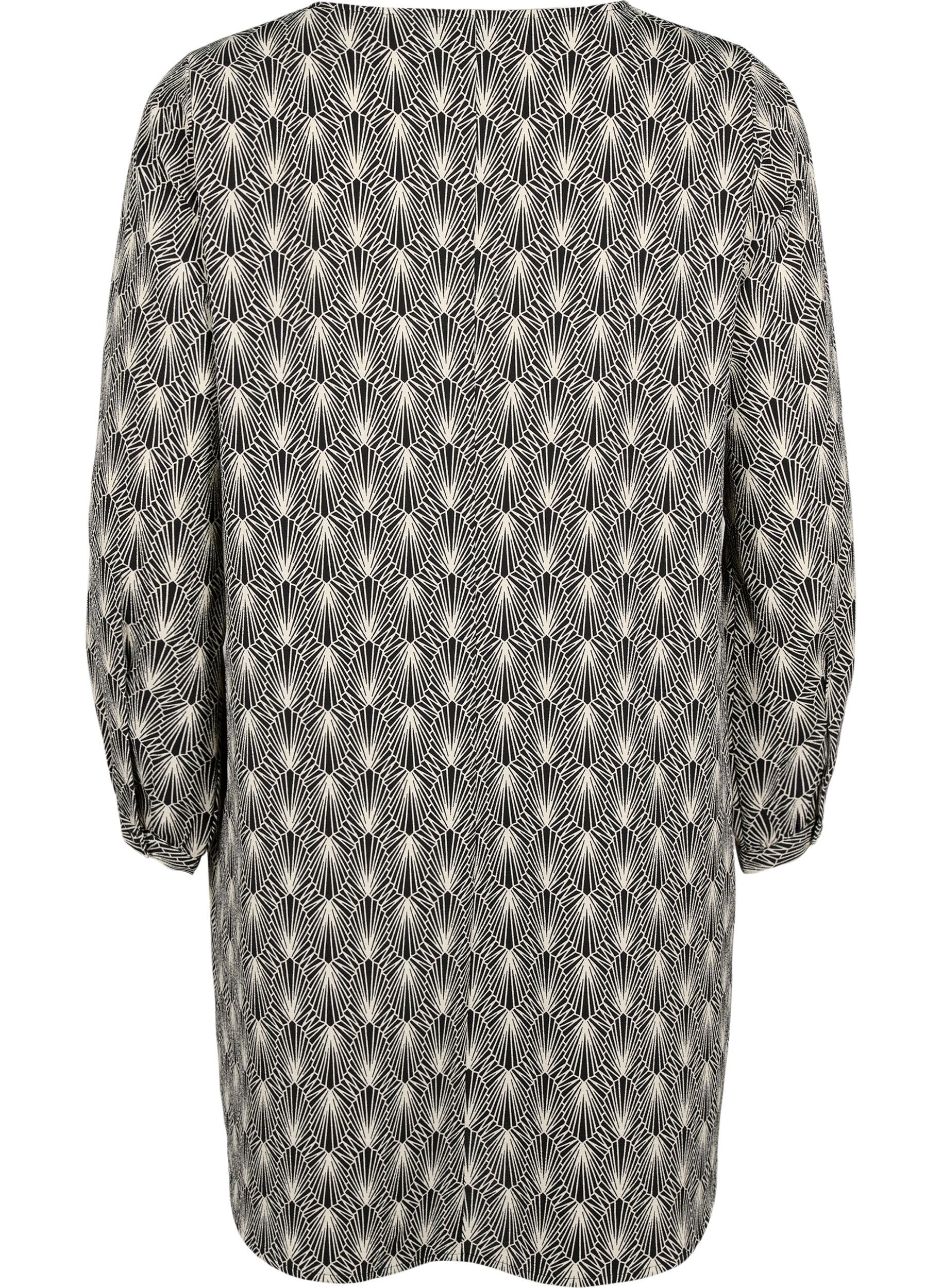 Zizzi Sukienka z dekoltem w serek i z nadrukiem, Birch Graphic AOP, Packshot image number 1