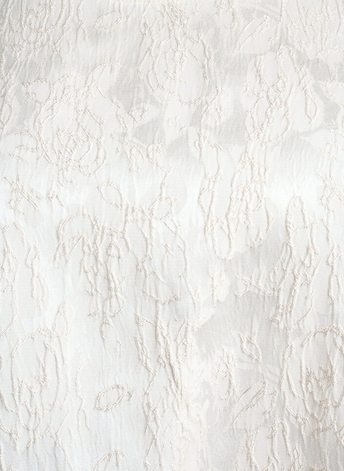 Bluzka z zakardowym wzorem i bufiastymi rekawami, Biały, Packshot image number 2