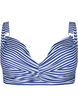 Biustonosz bikini z nadrukiem i fiszbinami, Blue Striped, Packshot image number 0