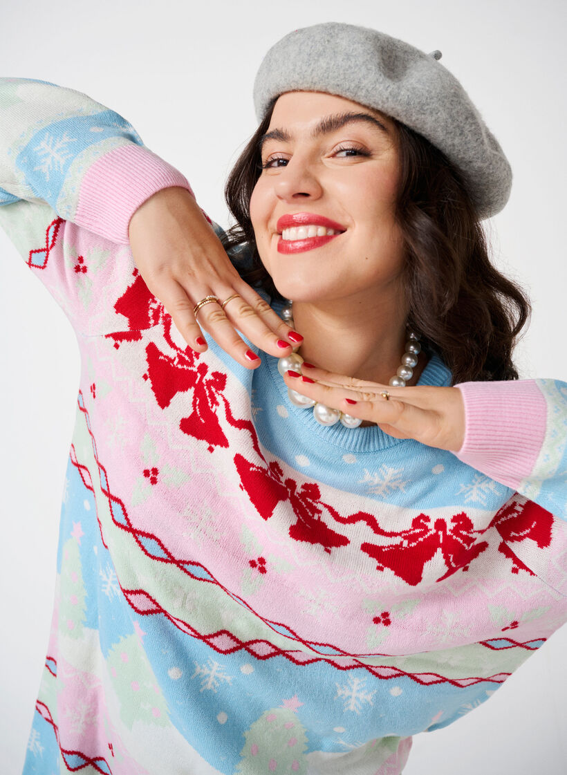 Dzianinowa sukienka swiateczna, Cerulean Comb, Image image number 0