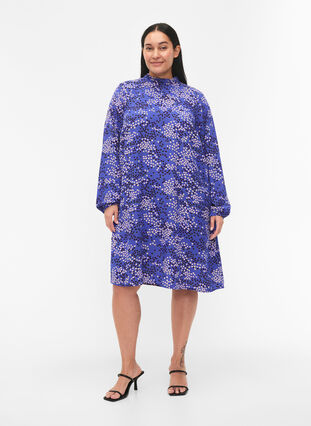 FLASH – sukienka z dlugim rekawem i nadrukiem, Dazzling Blue AOP, Model image number 2