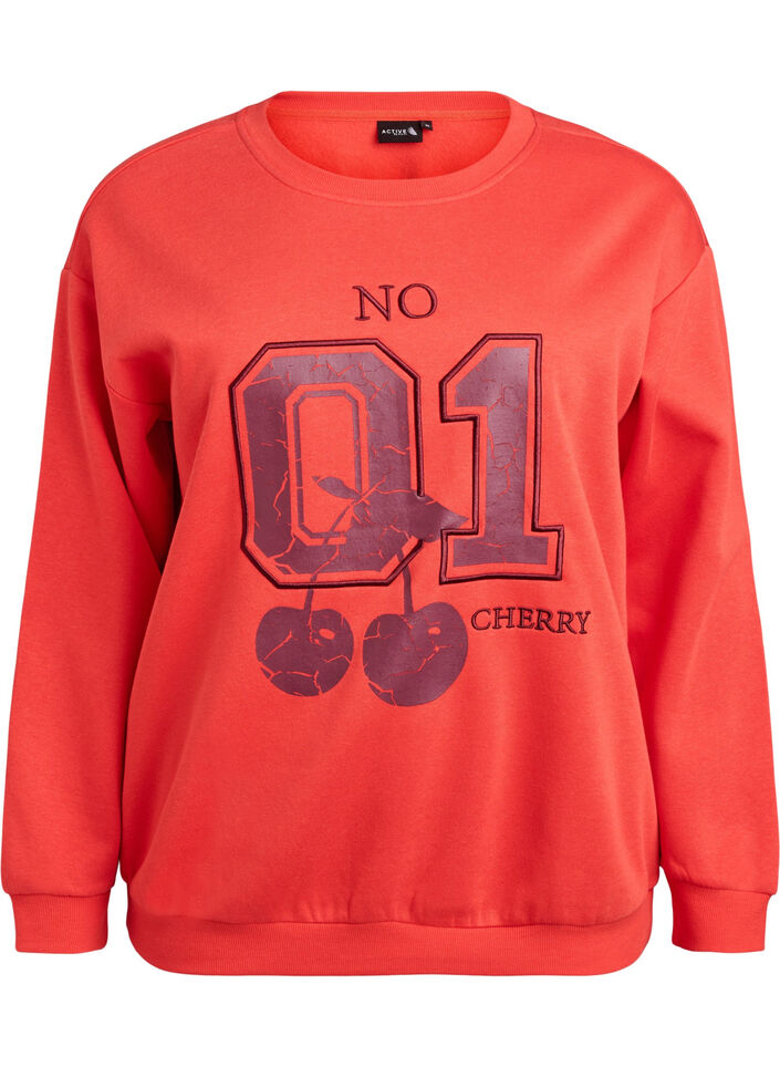 Bluza z motywem z przodu, Czerwony, Packshot image number 0
