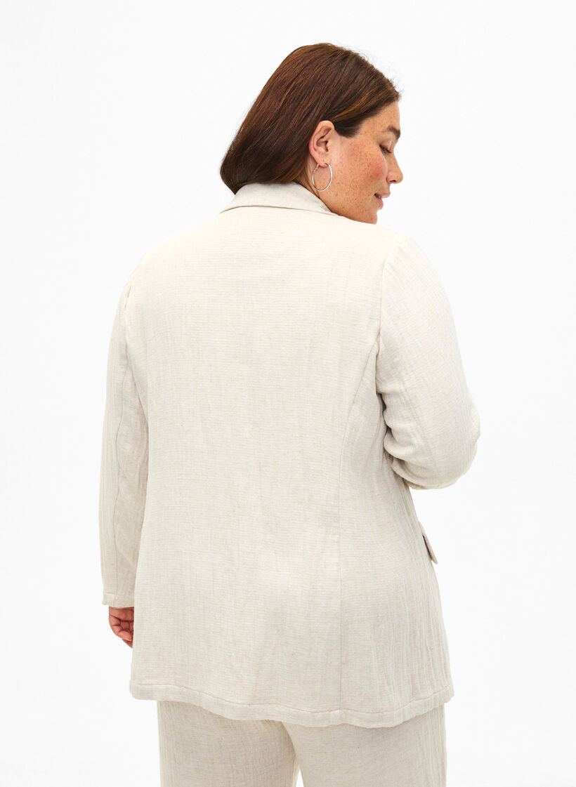 Marynarka z mieszanki materialów z lnem, Rainy Day, Model image number 1