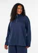 Bluza z wysokim kolnierzem i zamkiem, Niebieskie, Model image number 0